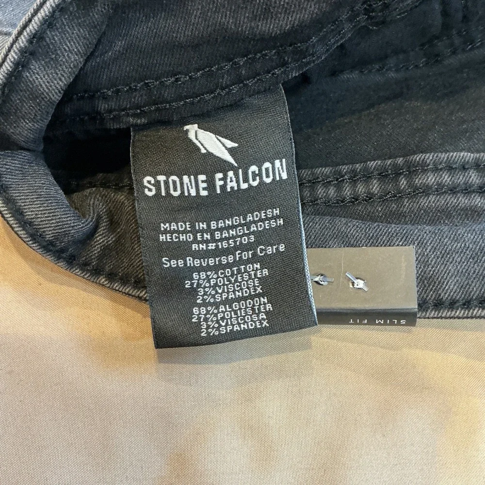 NWT Stone Falcon‎ Jeans 36x32 Slim Fit Stretch Comfort Denim Zip Fly